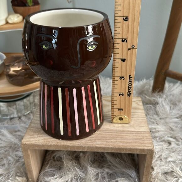 Target Threshold Brown Ceramic Face Planter 2024 New With Tags See Description* - Picture 13 of 17